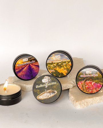 Floral Tin Candles- Set of 4