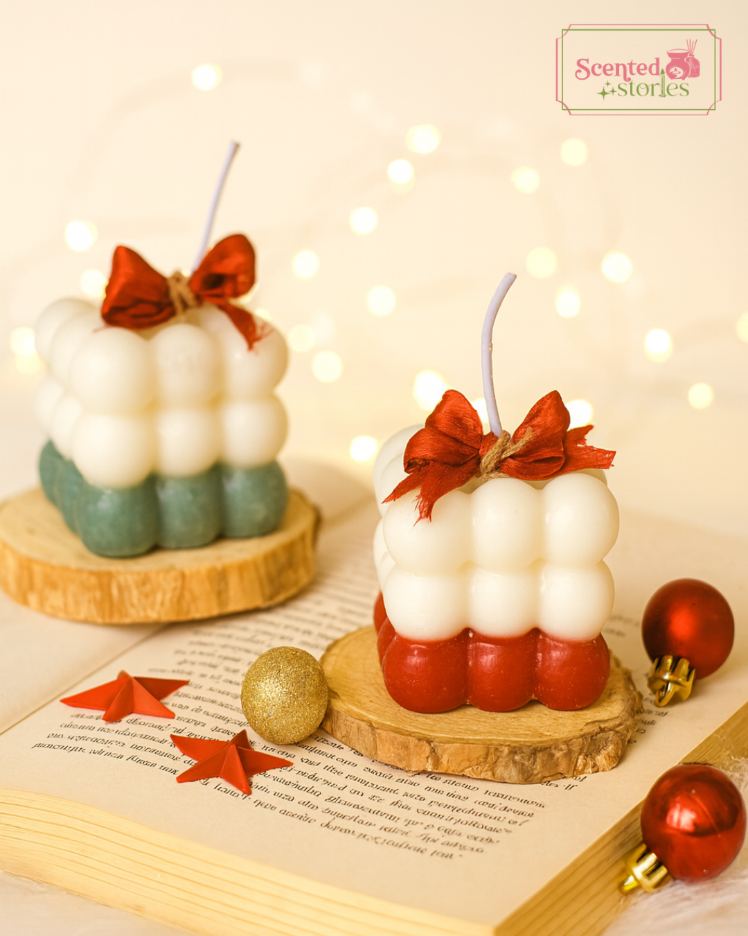 Xmas Bubble Candles- Set of 2