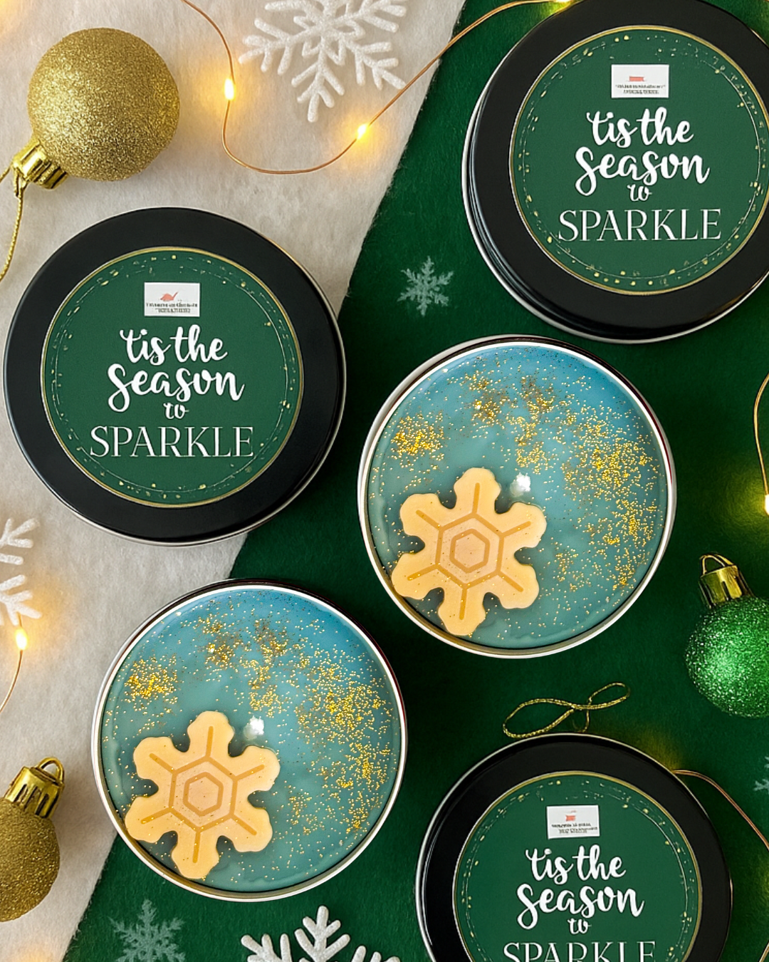 Snowflake Tin Candle- Set of 2
