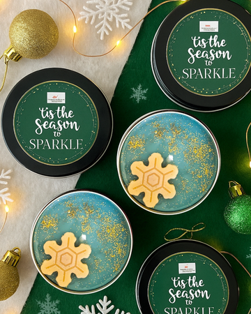 Snowflake Tin Candle- Set of 2