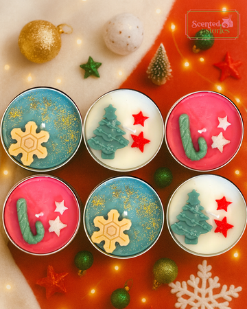 Candy Cane Tin Candle- Set of 2