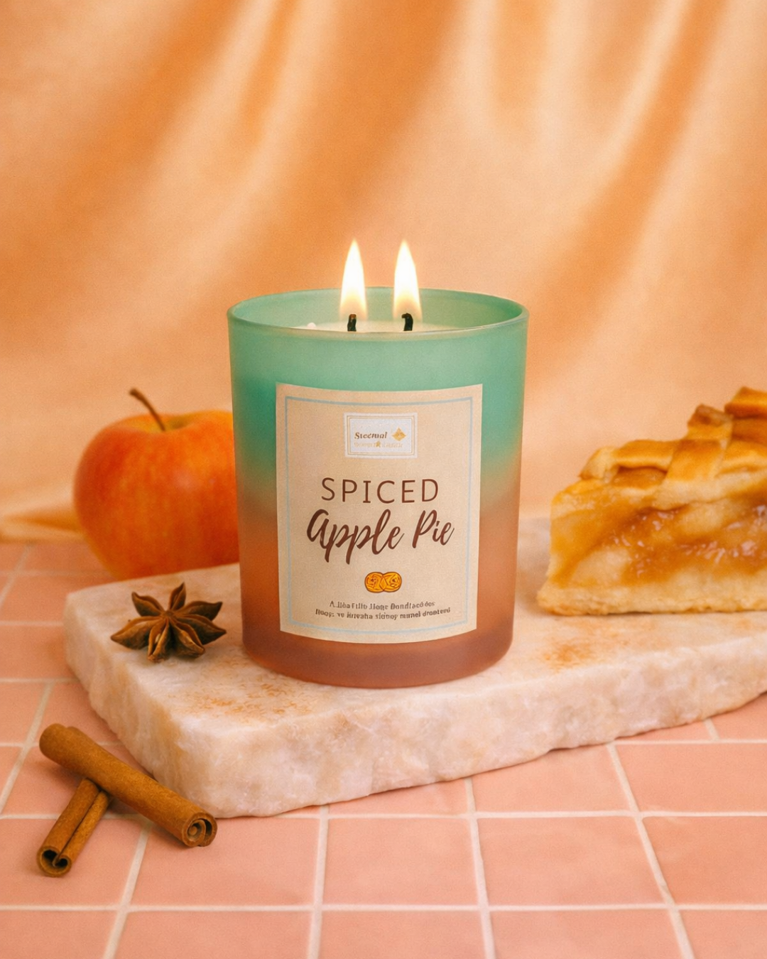 Tumeric Candle Ayurveda Candle- Lemongrass & Tulsi Scented Soy Wax Candle | Set of 2